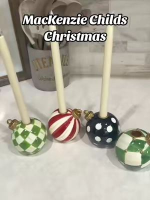 Classic Christmas but add polka dots?! I’m here for it ❤️💚🎄 #mackenziechilds #christmasdecor #christmasinjuly #TikTokShopSummerSale #candleholders 