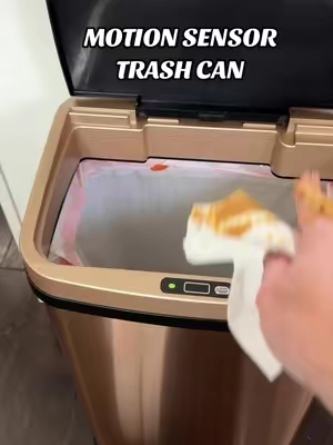 Motion sensor + hidden bag = one less thing to touch in the kitchen. @QVC, Inc #trashcan #motionsensoredtrashcan #motiontrashcan #sensortrashcan #qvc 