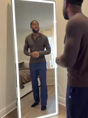 I’m SHOCKED Full length floor MIRROR with LED lights, Touchscreen, and 2 lighting colors..