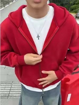 simple zip-up, strong presence 👀📚 #TikTokshopbacktoschool #oversizedhoodie #zipup #baggy #streetwearbrand 