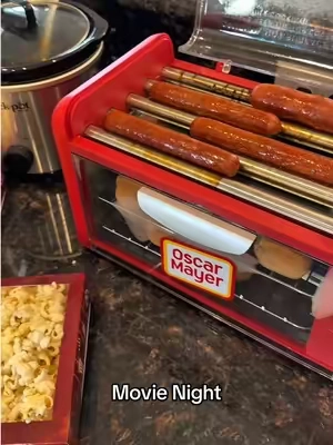Making memories with movie night traditions. Who said dinners can’t be quick easy and magical all at the same time!! #TikTokshopbacktoschool #easyfamilydinners #familytradition #hotdogmaker #movienight 