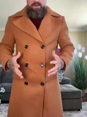 A camel overcoat is one of those timeless layers that instantly makes the entire outfit look more polished. Soft inner feel, classic double-breasted styling, and an easy match with denim, dress pants, or a sweater. Price at the time of filming. . #MensOvercoat #CamelCoat #MensFallFashion #MensStyle #FallOutfitIdeas