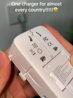 One charger for almost every country 🌍⚡ Stop carrying multiple adapters and travel smarter with this compact all-in-one charger. Perfect for your next trip. ✈️ #TravelAdapter #TravelTech #Adapter #summervibes #TravelEssentials  