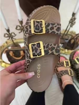 leopard print giiirls to the front #crocs ✨🐆