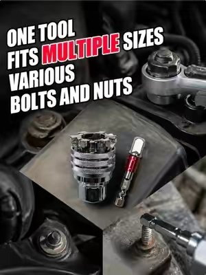 If I told you this tool can even easily remove stripped bolts, wouldn't that blow your mind? No more carrying around a heavy toolbox everywhere. This one does it all. It's the all-in-one universal socket every garage needs in 2026. #fathersdaygift #LifeHack #musthaves#tooltok #mechanicsoftiktok 