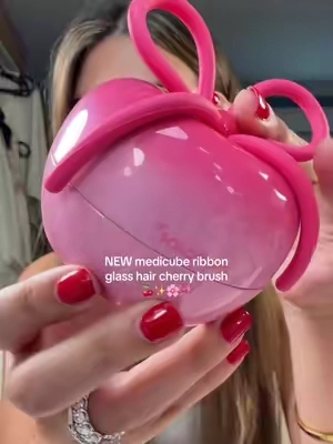 Medicube Ribbon Glass Hair Cherry Brush 🍒✨ #medicube #forevercherryhairbrush #glasshair #pdrnrosemary #TikTokshopbacktoschool 