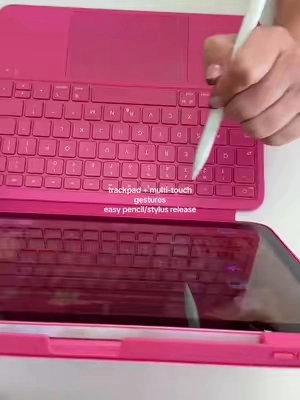 Replying to @Pinkab0ocreations this one you can remove the keyboard! Same brand, different case  #keyboardcase #tabletcase #techfinds #keyboardasmr #asmrvideo 