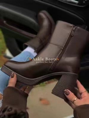 These chunky heel ankle boots are perfection for fall🤎🍂 #fallboots #boots #fallshoes #fall #ankleboots @Rihero 