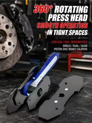 Pushing back caliper pistons is the hardest brake job step. Never hammer and damage your parts. This ratchet caliper tool works for single, dual & 4-piston calipers with even pressure. Great for mechanics and DIY car owners. Link in video to grab yours!#CarDIY #MechanicTools #BrakeReplacement #CaliperTool #AutoRepair 