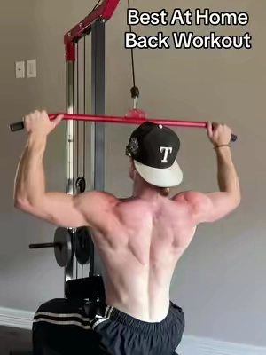 Build a demon back at home with this lat pulldown tower 💪  #backworkout #latpulldown #homegym #workout #homeworkout 