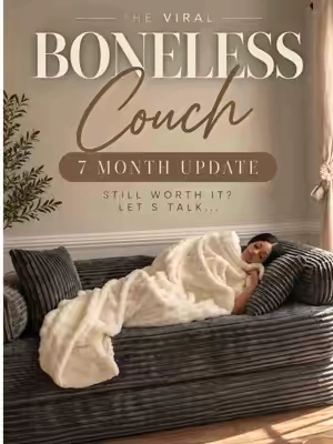 UPDATE: The viral boneless couch 7 months later. #bonelesscouch #honestreview #bonelesssofa #viralcouch #musthavefinds 