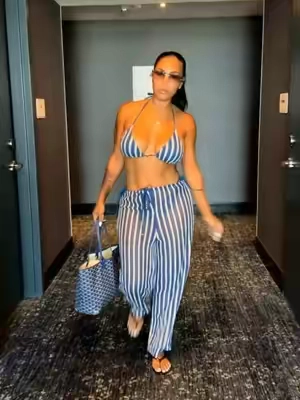 Pool side looks … 3 piece set 🔗 #tiktokcreatorpicks #vacationlooks #swimsuit #poolside 
