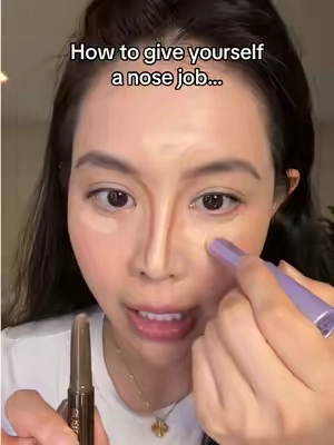 How I fake a nose job and contour my face. @tarte cosmetics #tarte #contour #contourtutorial #contouringhacks #nosecontour 