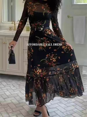 This is a very complimented dress and I can see why! It’s so gorgeous ✨🍂🍁 #falldress #maxidress #fallfashion #affordablefashion  