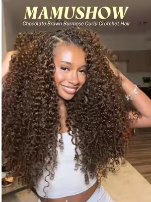 the fullest burmeee curly crotchet hair🤎 @Mamushow Hair Fashion #TikTokshopbacktoschool#SohoChic#backtoschool#burmesecurly #hairinfluencer 
