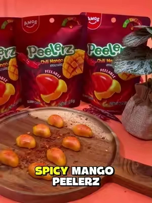 Chili Mango Gummy: a delicious collision you never expected.💥#peelablegummy #snacks #gummy #candy 