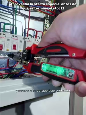 Pinzas multifuncionales para electricista RICHRIG con probador de voltaje digital. Cortan cables gruesos como mantequilla, pelan sin chingar el núcleo y detectan el corto en chinga. ¡Agárralas al mero remate en la bolsita amarilla antes de que vuelen, pariente! #herramientas #electricista #TikTokShop #descuento #parati