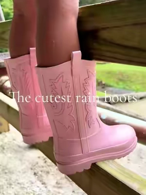 SOLD! Rain boots that look like cowgirl boots! #CapCut #girlsshoes #girlmom #rainboots #girlsboots 