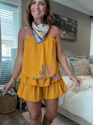 LSU gameday outfit ideas! But other color options for most outfits! 💜💛 Wearing a small in all. I'm 5'3.  #gameday #gamedayoutfit #gamedayready 
