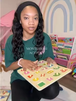 For the mom who’s always trying to keep their kid one step ahead #puzzlesfortoddlers #montessoriactivities #toddleractivitiesathome #pegpuzzles @edutreetoy 