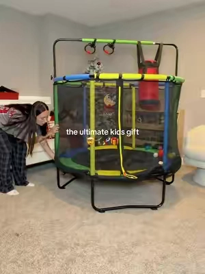 winter isn’t going to feel so long with this 😍👏🏻🤸‍♀️ #christmasgiftideas #giftsforkids #kidstrampoline #screenfreeplay #indoortrampoline 