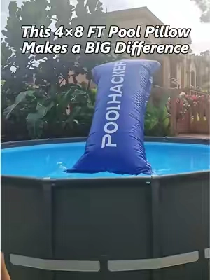 Closing a bigger pool for winter? Go bigger underneath the cover. ❄️ This 4×8 FT pool pillow helps absorb ice pressure while supporting your cover to reduce snow, leaves, and debris buildup. A simple upgrade for better winter protection! #poolhacker #poolclosing #sohochic #poolpillow  #poolseason