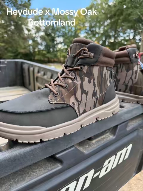 HEYDUDE Mossy Oak OBL Collection Bottomland Bradley II Boots and Wally and Wendy Lightweight Slip on Shoes #heydudenewarrivals #tiktokshopcreatorpicks #HEYDUDEpartner #mossyoak #bottomland @HeyDude 