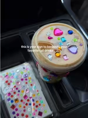 Add whimsy to your cafecitos!✨ #bedazzlingkit #bedazzled #whimsymaxxing #coffeelovers #fyp 
