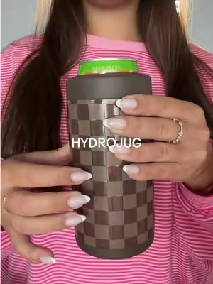 obsessed with this can cooler 🤎 #hydrojug #tumbler #energydrinks #cancooler #coffee 