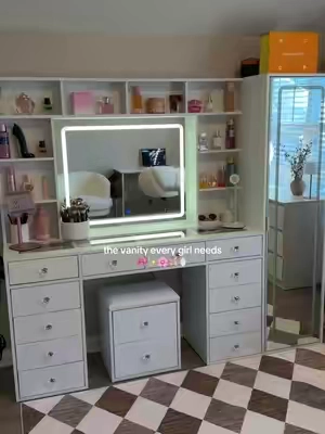 🎀🩰🪞@FUSOU Furniture #vanity #vanitymirror #vanitymakeup #vanitystorage #vanityorganization 