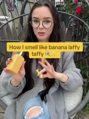And everyone loves it on me just as much as me !!! #bananacandy #laffytaffy #perfumetiktok #gourmand #tiktokshopcreatorpicks 