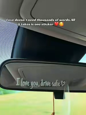 The sweetest way to say “I love you,drive safe ❤️”.car rearview mirror stickers.#drivesafe #Love #lovegift #giftideas #caraccessories 