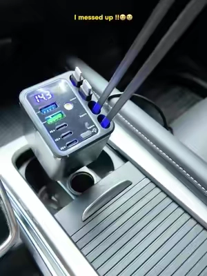 I can’t believe I paid full price for this 9-in-1 charger with starlight lamp! It’s on a huge discount right now 😱#retractablecarcharger #toolupgrade #tiktokmademebuyit #carfinds #driving 