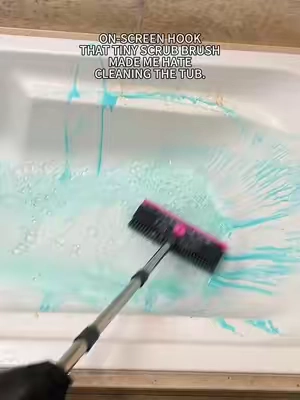 If you’ve ever cleaned a deep tub with a tiny hand brush, you already know the struggle. This long handle gives you the reach to clean the bottom, sides, and corners with a lot less bending. #BathroomHacks #TubCleaning #CleaningTools #CleanTok #tiktokshop 