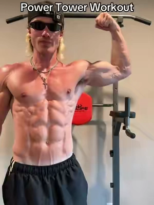 Home workout routine with a power tower 💪  #homeworkout #workoutroutine #workout #homegym #Fitness 