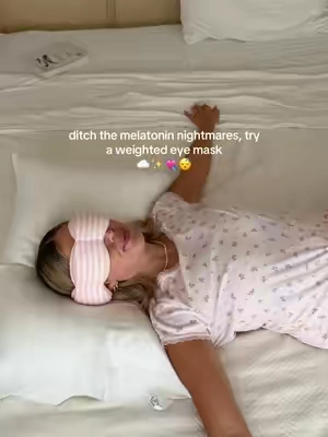 for anyone whose brain suddenly becomes VERY active the second your head hits the pillow ✨ this weighted eye mask has become part of my nighttime routine- truly the only thing that helps me fall asleep instantly and doesn’t end up on the floor when I wake up- a weighted blanket for your eyes  #weightedeyemask #sleepmask #nodpod #insomnia #anxiety 