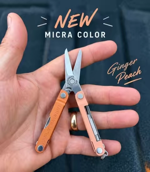 Leatherman Micra 10-in-1 keychain multitool in the new Ginger Peach color. #Leatherman #Micra #Multitool #EDCgear #EverydayCarry