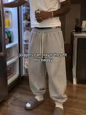 cuffed ankles not skinny legs #joggers #baggyjoggers #greysweats #streetwear #fitcheck 