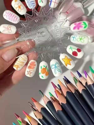 Nail art feels different when you can literally draw it ✏️💅#aillsa #sohochi #fypagee #nailinspo #nailartpencils   