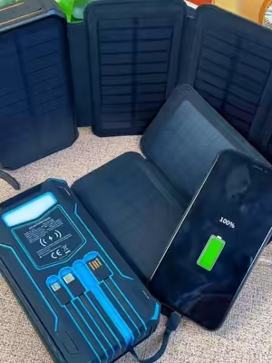 ❤️‍🔥Never run out of battery! 48,000mAh solar power bank with 4 built-in cables, 7 outputs, 15W fast charging and USB-C. Wireless, portable, and it even has a flashlight! Perfect for trips and emergencies. #solarpowerbank #portablecharger#DealsforYouDays #fathersdaygift #SummerWins