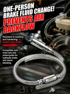 Bleeding your brakes solo just got stupid easy. No helper, no mess - this one-way valve lets fluid out but keeps air from coming back in. Pump, tighten, done.#MechanicHack #CarMaint #DIYAuto #BrakeBleeding #greenish