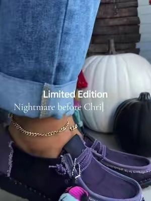Sizes are already going quick and WON’T be restocking 👀😲💀 #heydude #nightmarebeforechristmas #jackskellington #heydudenewarrivals #heydudenewarrivalscampaign 