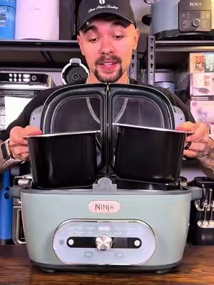 Ninja’s brand new MultiPot XL allows you to cook two different meals at once! #slowcooker #ricemaker #pasta #cooking #ninjamultipotxl 