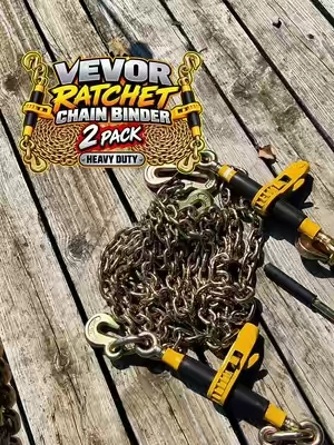 VEVOR Ratchet Chain Binder Set with G80 Chains – Heavy Duty Load Tie Down DESCRIPTION: Heavy duty VEVOR ratchet chain binder set built for securing equipment, machinery and other heavy loads. Great for trailers, flatbeds, farms, construction equipment, tractors, skid steers and hauling applications. Ratcheting binders make it easier to tighten chains and secure loads for transport. #ChainBinder #LoadBinder #TrailerEquipment #HeavyDutyHauling #FarmEquipment KEYWORDS: VEVOR ratchet chain binder, chain binder set, ratchet load binder, G80 chain, heavy duty chain binder, trailer tie down chains, equipment hauling chains, flatbed trailer equipment, tractor tie down, skid steer tie down, farm equipment hauling, construction equipment hauling, machinery transport, cargo securement, heavy load tie down