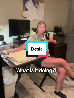 This is so neat! Sit or stand!! #officedesk #desk #adjustabledesk #tiktokshopcreatorpicks #standingdesk 