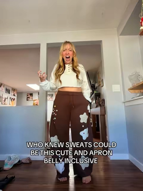 Apron belly where these are on repeat  #sweatpants #sweats #apronbelly 