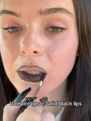 I’m not crazy … right ? This is adorable 😻 #blacklipstick #romnd #halloweenmakeup #vampire #tiktokshopcreatorpicks 
