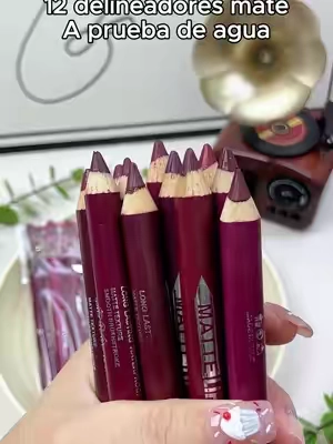 12 delineadores labiales mate con sacapuntas,Waterproof, anti-corrido, multiusos.#tiktokshop#fyp  #beauty   #SohoChic#TikTokshopbacktoschool