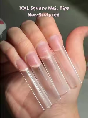 The long nail girlies are gonna LOVE these! 💅🏼 They’re XXL square and non-sculpted, so even with all that length they still have a flatter, more natural-looking profile. The guide lines make French tips AND cutting them down evenly so much easier, and you’re getting 240 tips for a super affordable price! ✨@NOVO OVO #xxlnails #longnailtips ##diynails##gelxnails##nailsathome