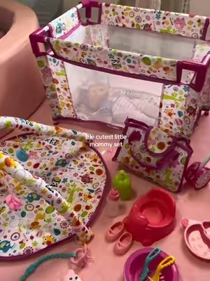 A whole nursery for her baby dolls 🥹🩷  #girlmom #pretendplay #toddlertoy #toddlergirl 